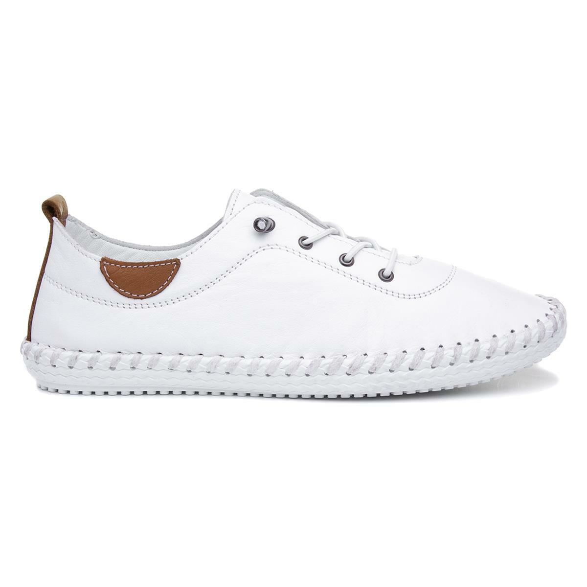 Lunar Womens Shoes White Ladies Leather Slip On St Ives | eBay