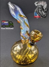 5 Inch Glass Hookah Water Pipe Bong Round Light Amber 5 Inch Glass Hookah Water Pipe Bong Round Light Amber
