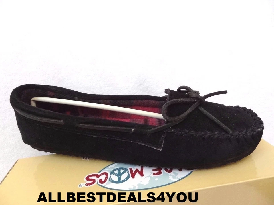 Peace Mocs 俄亥俄州女士乐福鞋老朋友鞋莫卡辛鞋尺寸 9 ~ 黑色 — 第 4/4 张图片