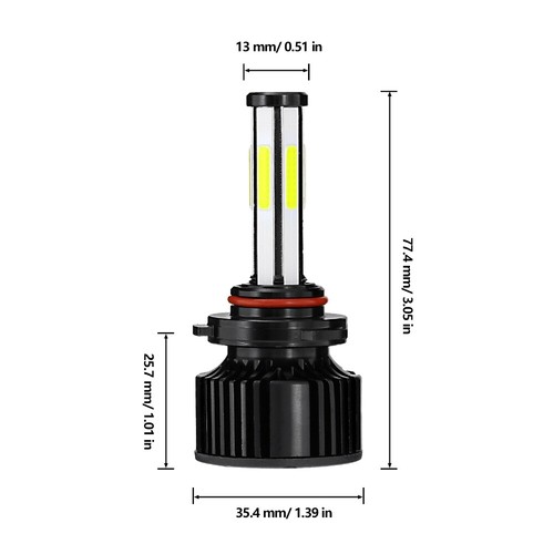 4 & 6SIDES LED Headlight Hi/Lo+Fog Light Bulbs White For Dodge Journey 2010-2023 - Foto 4 di 12