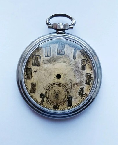 ✩ Vintage watch case + dial ULYSSE NARDIN LOCLE & GENEVE Staybrite POCKET watch✩
