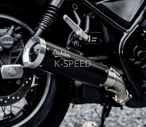 HONDA REBEL CMX 300 500 2017-24 DIABLOLUS BLACK FULL EXHAUST SYSTEM MUFFLER PIPE - Picture 3 of 4