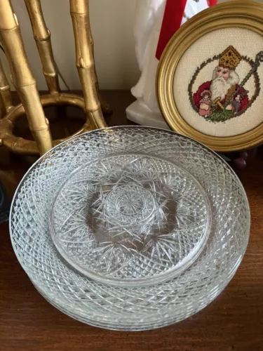 Cristal D Arques Luminarc Clear Glass Antique Set Of 5 Dinner Plates