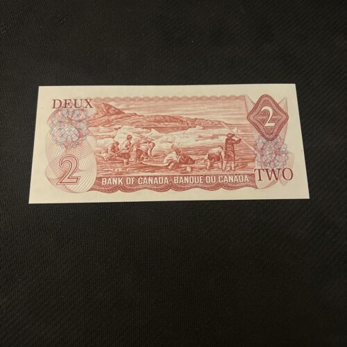 ABG4675764 Radar 1974 UNC 2$ Dollar Canadian Bank Note Fancy Serial UNC - Foto 2 di 2
