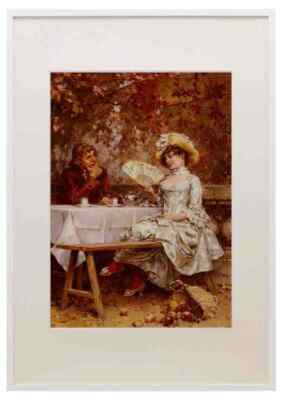 Kaemmerer Friedrich Hendrik Tee im Garten Herbst A3 A4 gerahmter Druck Bild