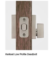 Kwikset 258 Uptown Door Deadbolt, Square Low Profile, Satin Nickel 92580-028