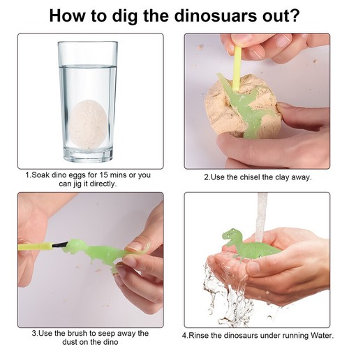 12PCS Dinosaur Eggs Figures Dig & Discover Scientific Educational Toys For Kids - Picture 4 of 12