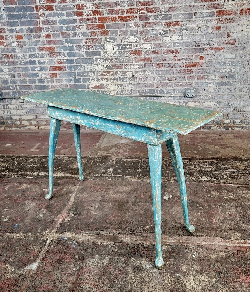 Richard Mulligan - Table Console En Pin De Ferme Campagnarde Distressée Teal - Photo 2/4