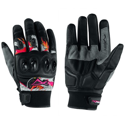 Hoehe Qualität Leder Textil Motocross Handschuhe Motorrad Roller A-Pro Grau