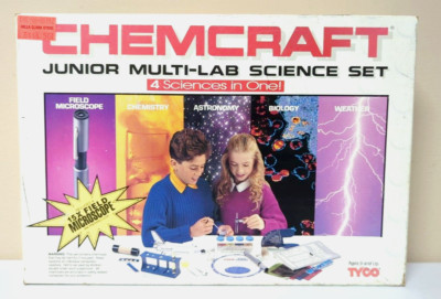 1992 TYCO Chemcraft Junior Multi-Lab Science Set w/ Real Microscope Vintage