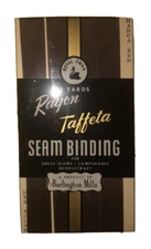1950’s *Unused* Rayon Taffeta Seam Binding Manoa Brown Burlington Mills 3 Yards