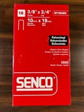Senco M11BABN 18GA Galvanized Medium Wire Staples 3/8" Crown x 3/4" Leg (5000CT)