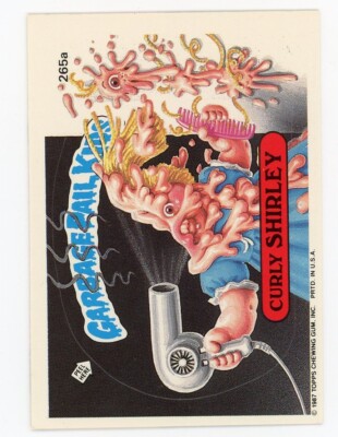 1987 Topps Garbage Pail Kids Series 7 Curly Shirley #265a top of head puzzle