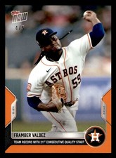 2022 Topps Now Orange Parallel #774 Framber Valdez Astros 4/5