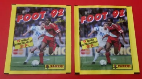 Panini France Foot 92 MEGA RARE 2 Packets Packs Look for Zinedine Zidane Rookie 