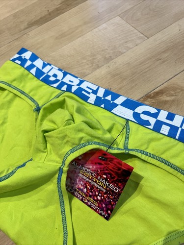 LAST ONE !!! LIME ALMOST NAKED with blue/white andrew christian-medium