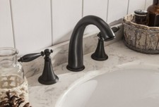 Deck Mounted Black Oil Rubbed Brass Basin Mixer Tap Bathroom Sink Faucet 2hg081