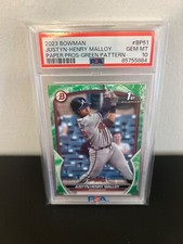 2023 Bowman Paper Prospects Green Pattern Justyn-Henry Malloy PSA 10 53/99