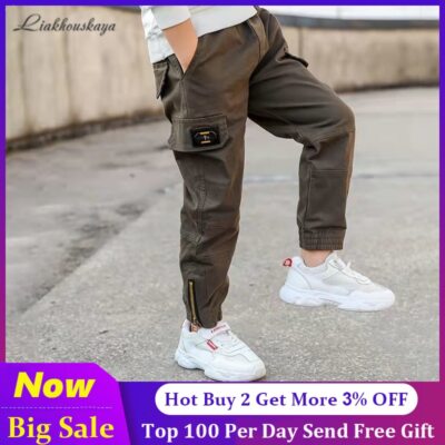 Trend Clothing Casual Cotton Multi-Pocket Sweatpants Elastic Waist Harem Joggers