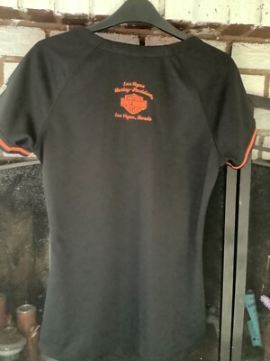 Harley Davidson Womens ShortSleeve V-Neck T- Shirt  Las Vegas Nevada size Medium