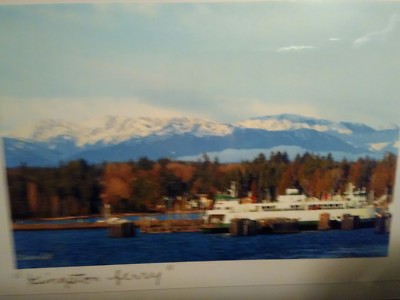 AMAZING GREETING CARD KINGSTON WA M.V.FERRY KLICKITAT  WASHINGTON STATE FERRIES