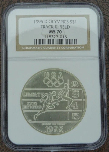1995-D Track & Field Olympics Silver Dollar NGC MS 70 US Mint Commemorative $1