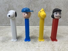 Pez Dispensers Vintage Lot of 4 Peanuts Charlie Brown, Snoopy, Woodstock,  Lucy
