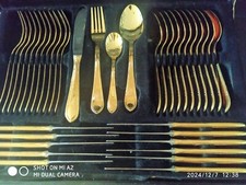 SBS Solingen Besteck Set 23/24 Karat vergoldet 71-tlg 12 Pers. Mit Dokumenten