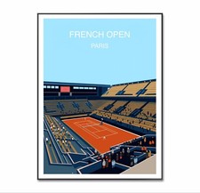 French Open, Roland-Garros Poster, Tennis Grand Slam, A4 Tennis Poster, Print