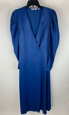 Paris Atelier & Other Stories Royal Blue Silky Wrap Maxi Dress 4 Excellent