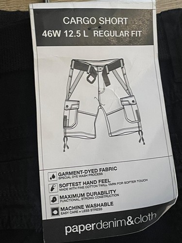 SIZE 46 W Paper Denim & Cloth MEN'S CARGO SHORT Regular Fit 100% algodon HOMBRE - Picture 3 of 7
