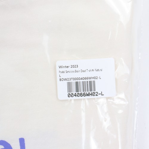 Camiseta Brain Dead X The Postal Service Give Up 20 Aniversario Natural L NUEVA - Imagen 5 de 7