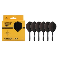 CUESOUL Integrated Dart Shaft and Flights 6 Pcs Teardrop Shape-Black 28mm