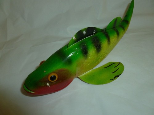 7-1/2 Inch Wood Unsigned (Irving Rubitschung?) Glass Eyed Ice Decoy Lot E-223 - Picture 9 of 11