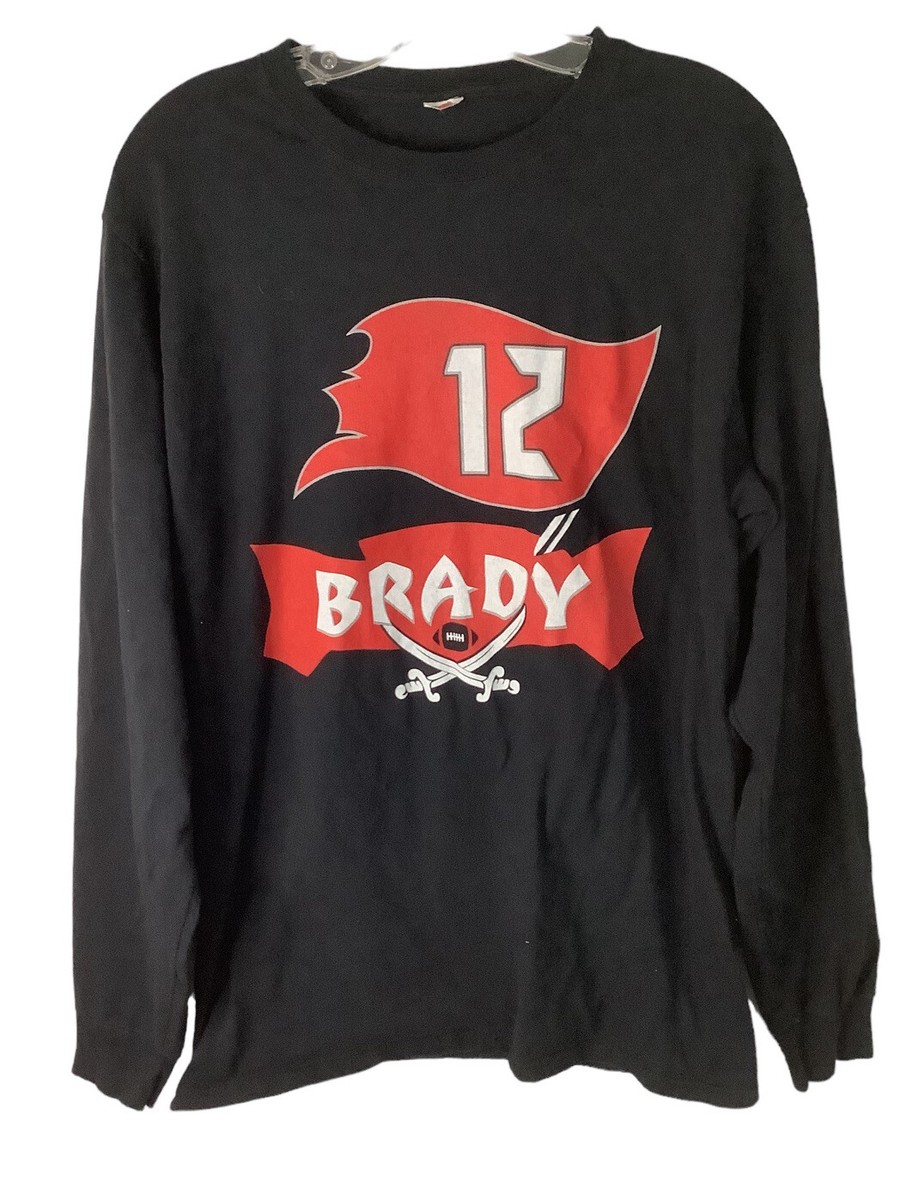 BLACK Tom Brady Tampa Bay Buccaneers Bucs LOGO TB12 T-Shirt S-M