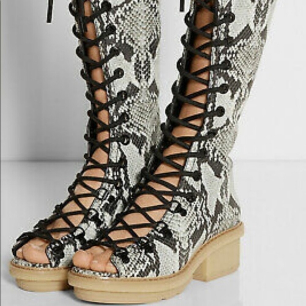 3.1 Phillip Lim Mallory Python Print Leather Tall… - image 2