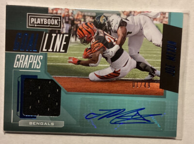 Joe Mixon 2020 Playbook Auto Jersey Relic  goal line graphs  01 /49 Texans