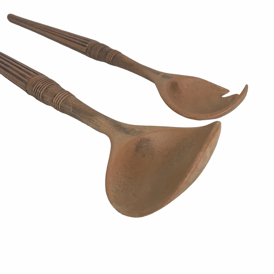 MCM Plastic Salad Serving Fork Spoon Brown 11" - Image 3 of 4