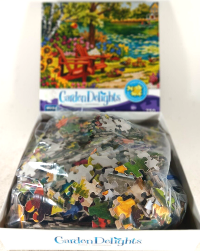 Garden Delights by the Lake 750 Piece Jigsaw Puzzle by Mega Puzzles - Picture 4 of 4