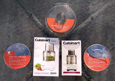 Misc. Lot of Cuisinart DLS-7&8 Food Processor Parts: Blades,Lid,Manual&Tape NEW!