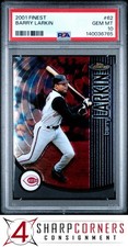 2001 FINEST #62 BARRY LARKIN REDS HOF PSA 10