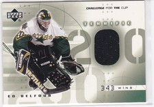 2001-02 Upper Deck Challenge for the Cup ED BELFOUR jersey card