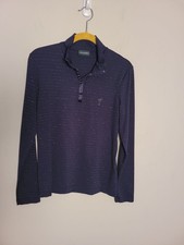 Golfino Navy Silver Stripes Pullover Top Sz 8 Active Golf Tennis