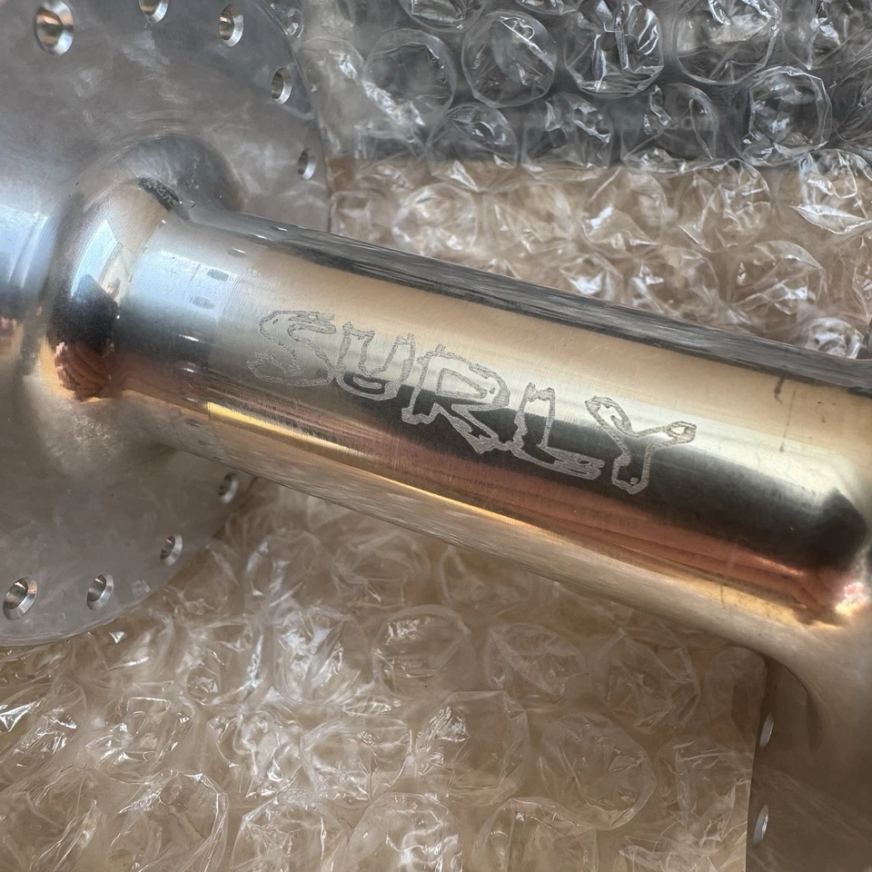 Neue Surly Vorderradnabe 32 Loch 100mm Felgenbremse silber 9x100 Track Road Fixie - Bild 3 von 4