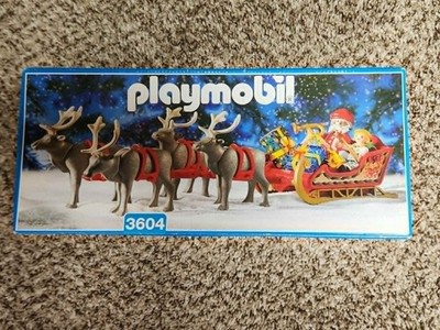 Playmobil Santa and Reindeer Unopened Package From 2000 RARE hard to find set