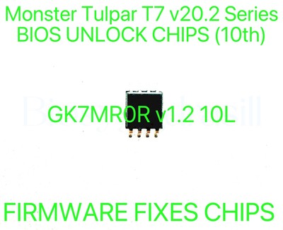 Monster Tulpar T7 V20.2 Series, ADMIN NO PASSWORD BIOS CHIP GK7MR0R v1.2 10L