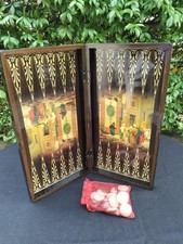 Scacchiera Portatile Turca Legno Lucido Backgammon/dama Cm 48x48