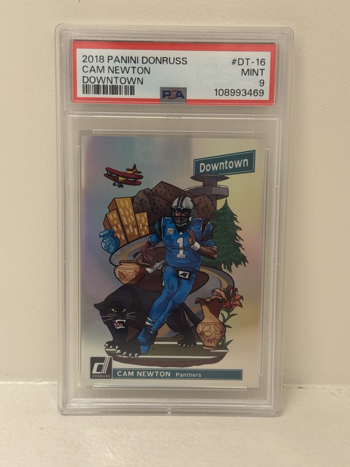 2018 Donruss Cam Newton Downtown PSA 9