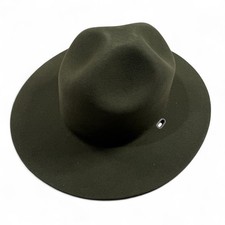 Stratton Campaign Style Felt Hat Green Self Forming USA Mens Size 7 Box Trooper