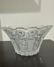Antique Bohemia Czech Hand Cut 8" Flare Bowl Queen Lace 500PK 24 Lead Crystal